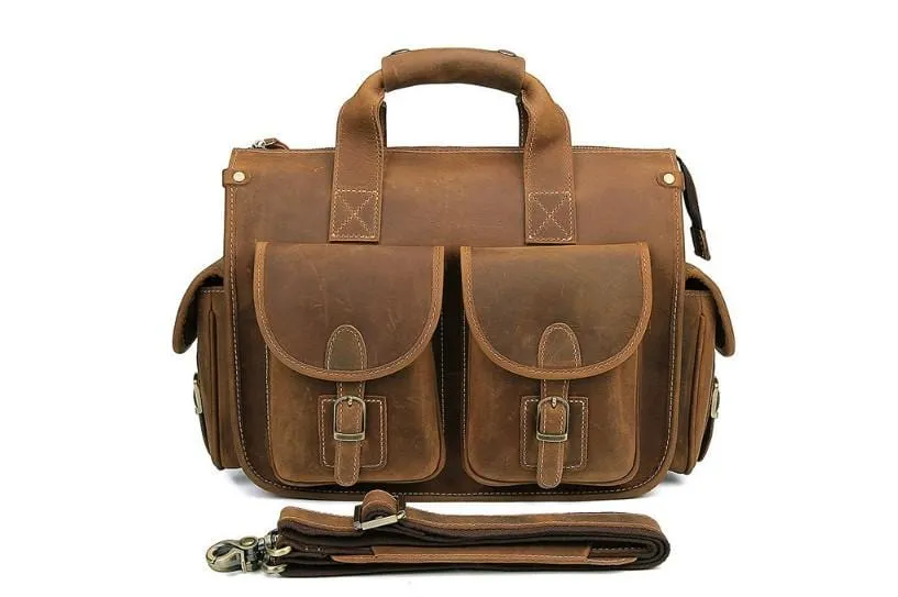 13 Inch Rustic Brown Leather Laptop Bags for Women