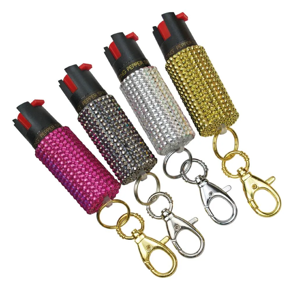 16 Units Fashion Design Blingsting Key-Chain Pepper Sprays