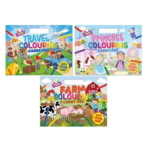 A4 Colouring Pad - Assorted Travel Princess Farm Colouring Book Kids