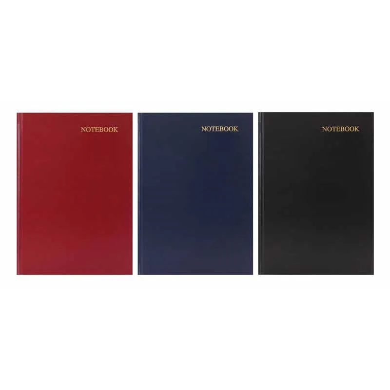 A4 Notebook Hardback - Assorted Plain Ruled Journal Diary Writing Office Stationery