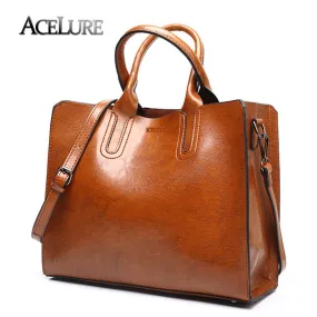 ACELURE Leather Handbags Big Women Bag High Quality Casual Female Bags Trunk Tote Spanish Brand Shoulder Bag Ladies Large Bolsos