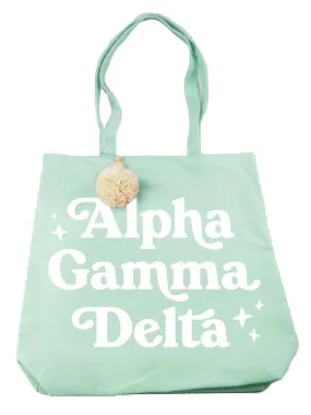 Alpha Gamma Delta Pom Pom Tote