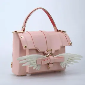 Angel Wing Lock Genuine Leather Women Bag