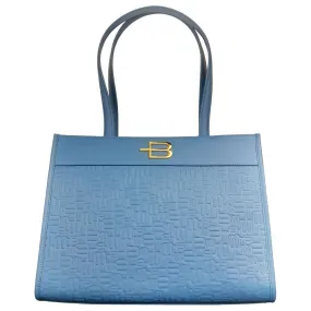 Baldinini Trend Elegant Light Blue Shopping Bag with Logo Motif