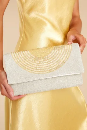 Belle of the Ball Silver Beaded Clutch