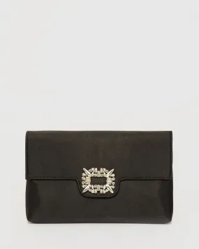 Black Polly Crystal Clutch Bag