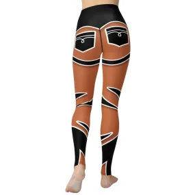 Bold Cut Outs Medium Brown Yoga Leggings