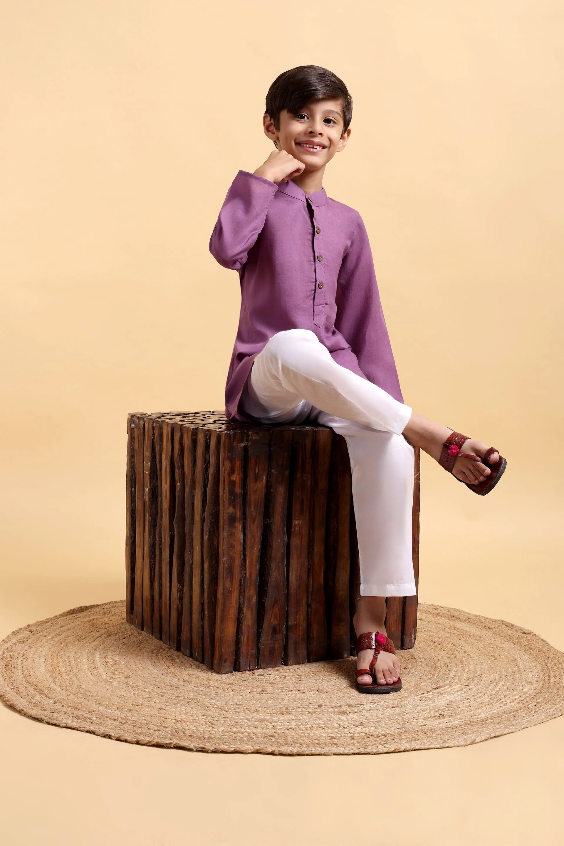 Boys Purple Modal Kurta & Pajama