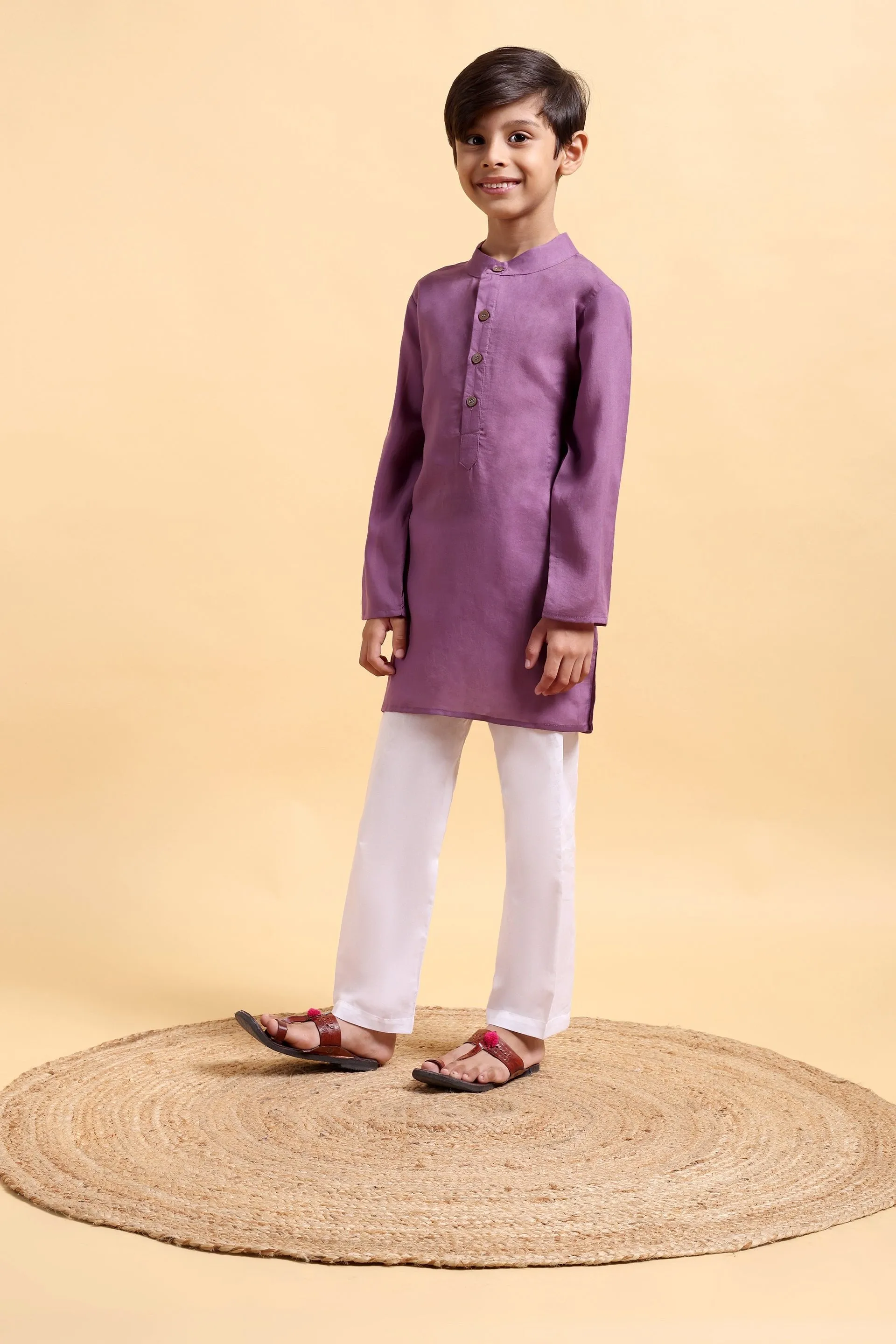 Boys Purple Modal Kurta & Pajama