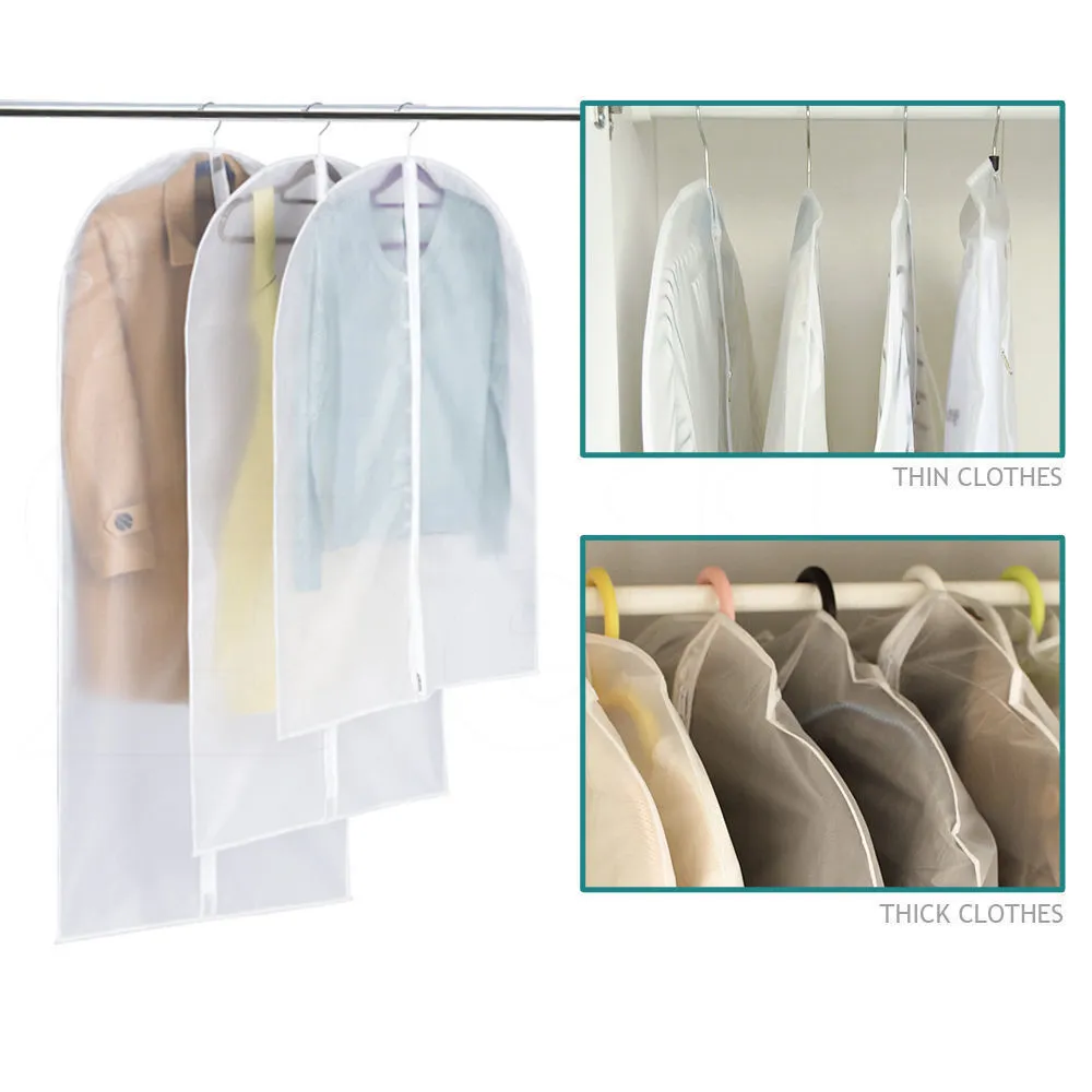 Durable PEVA Dust Cover Bags for Suits, Dresses - 6Pcs