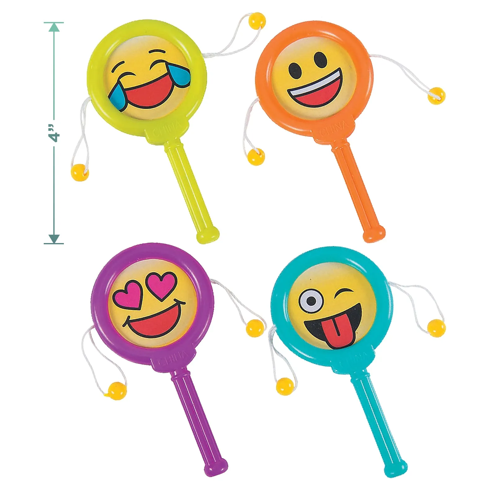 Emoji Party Favors - Smiley Face Goody Bags, Mini Yo-yos, Mini Drums, and Stickers for 12 Guests