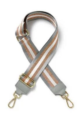 FABUCCI Silver Bronze  Stripe Handbag Strap