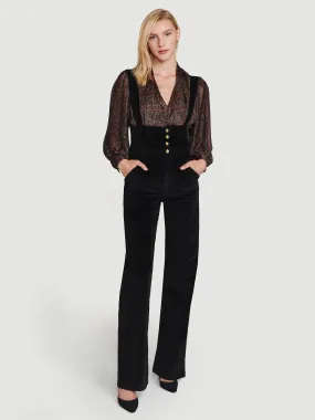 Le Velveteen Cummerbund Jumpsuit