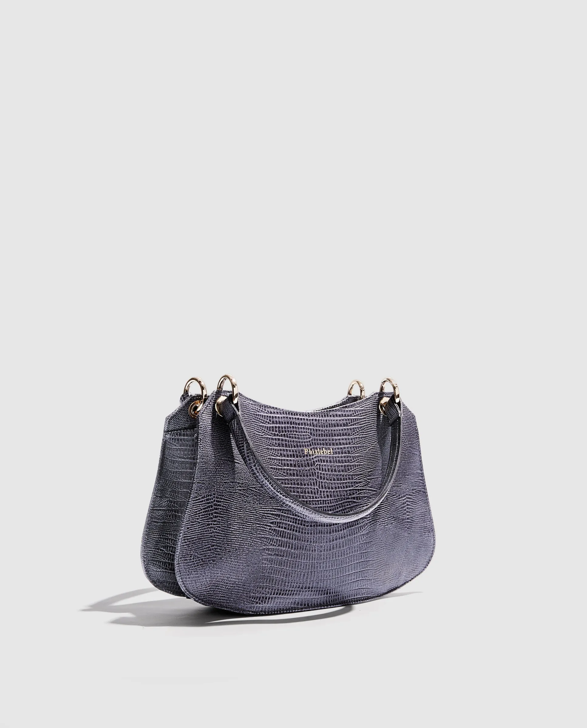 Mini Olympia  | Dark Grey Lizard Print