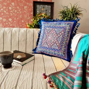 Multicolour Hand-Embroidered Rabari Cushion Cover