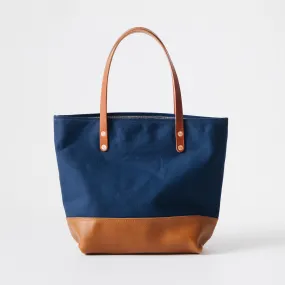 Navy Canvas Panel Tote