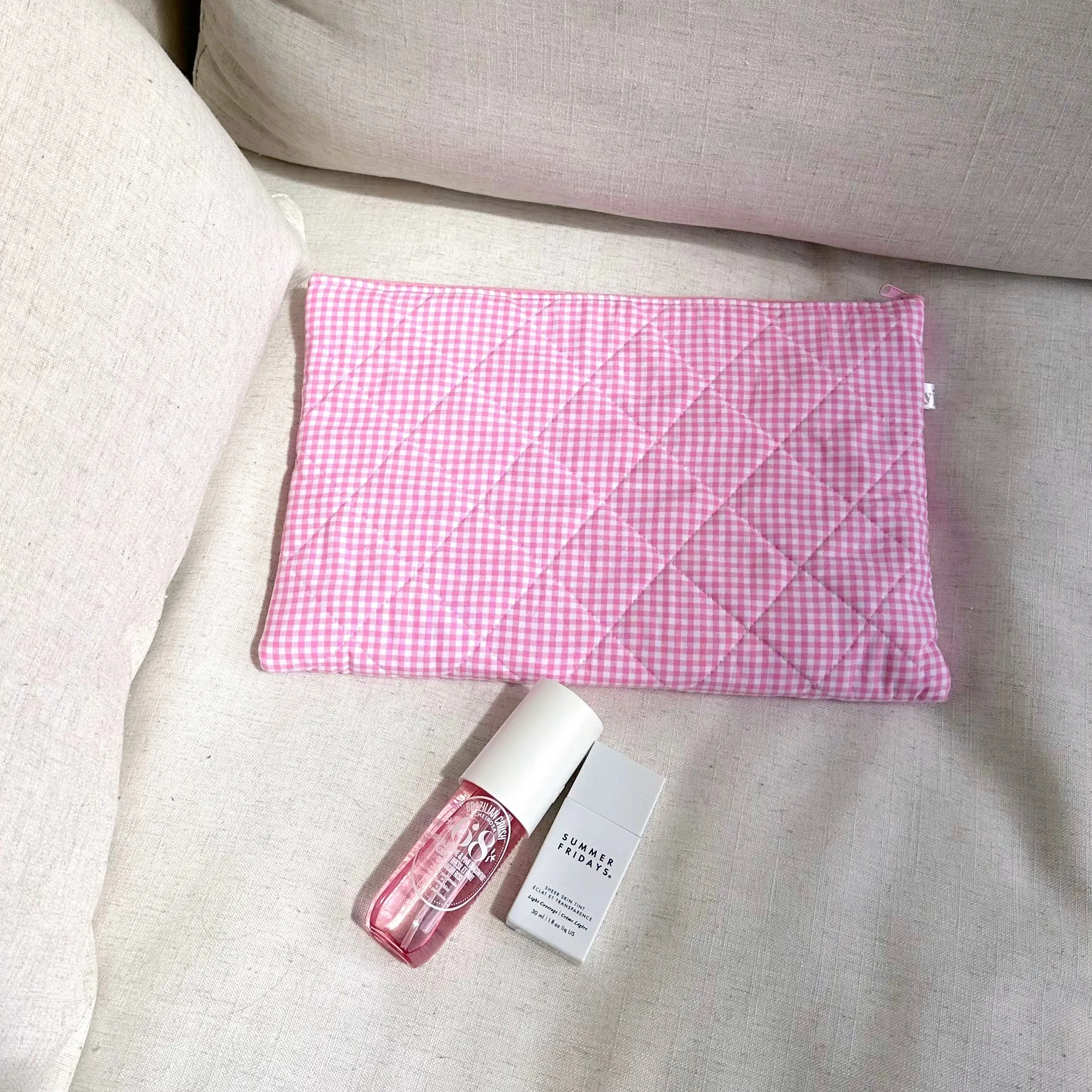 PINK GINGHAM LAPTOP SLEEVE