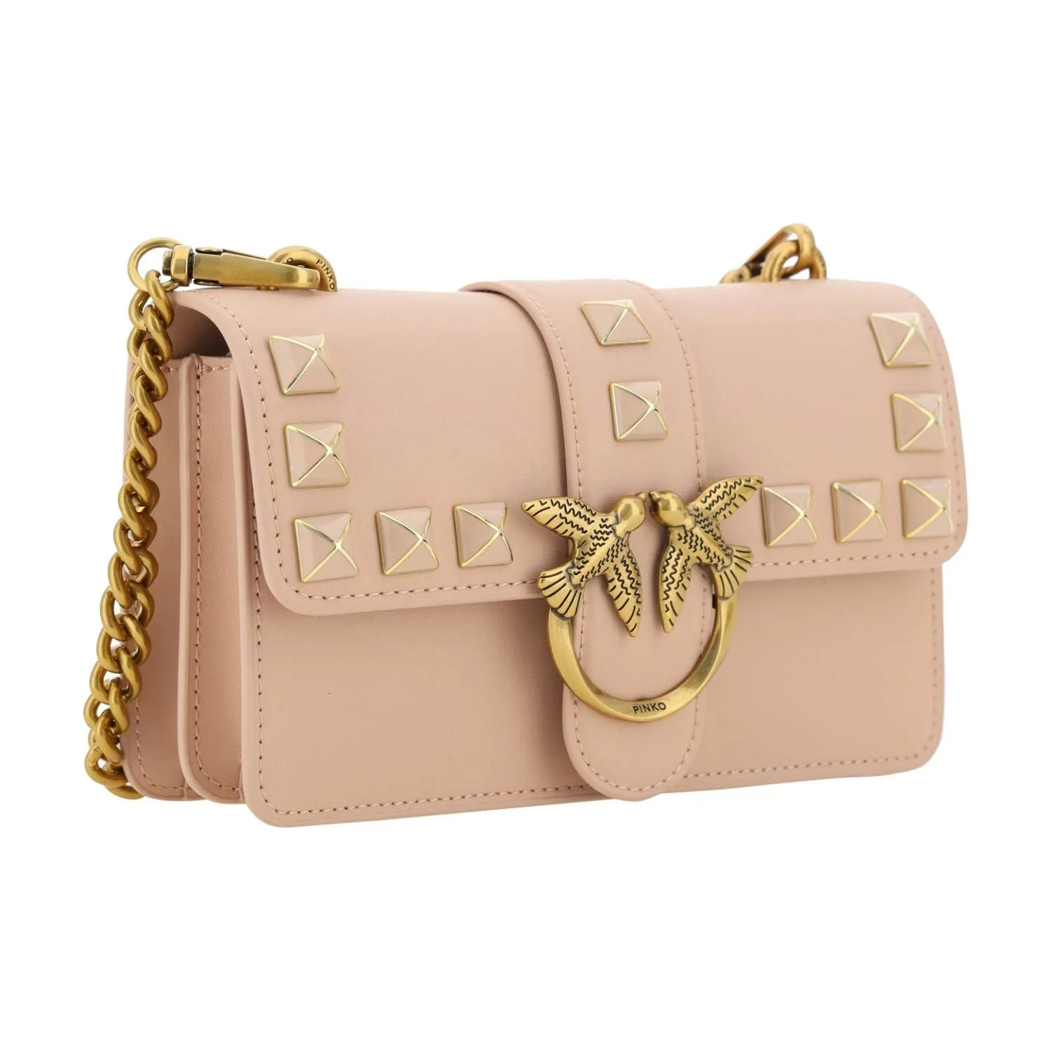 PINKO Chic Pink Cipria Mini Love Shoulder Bag