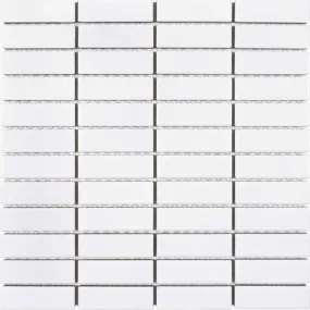 Porcelart White Glossy, 1" x 3" - Porcelain Tile