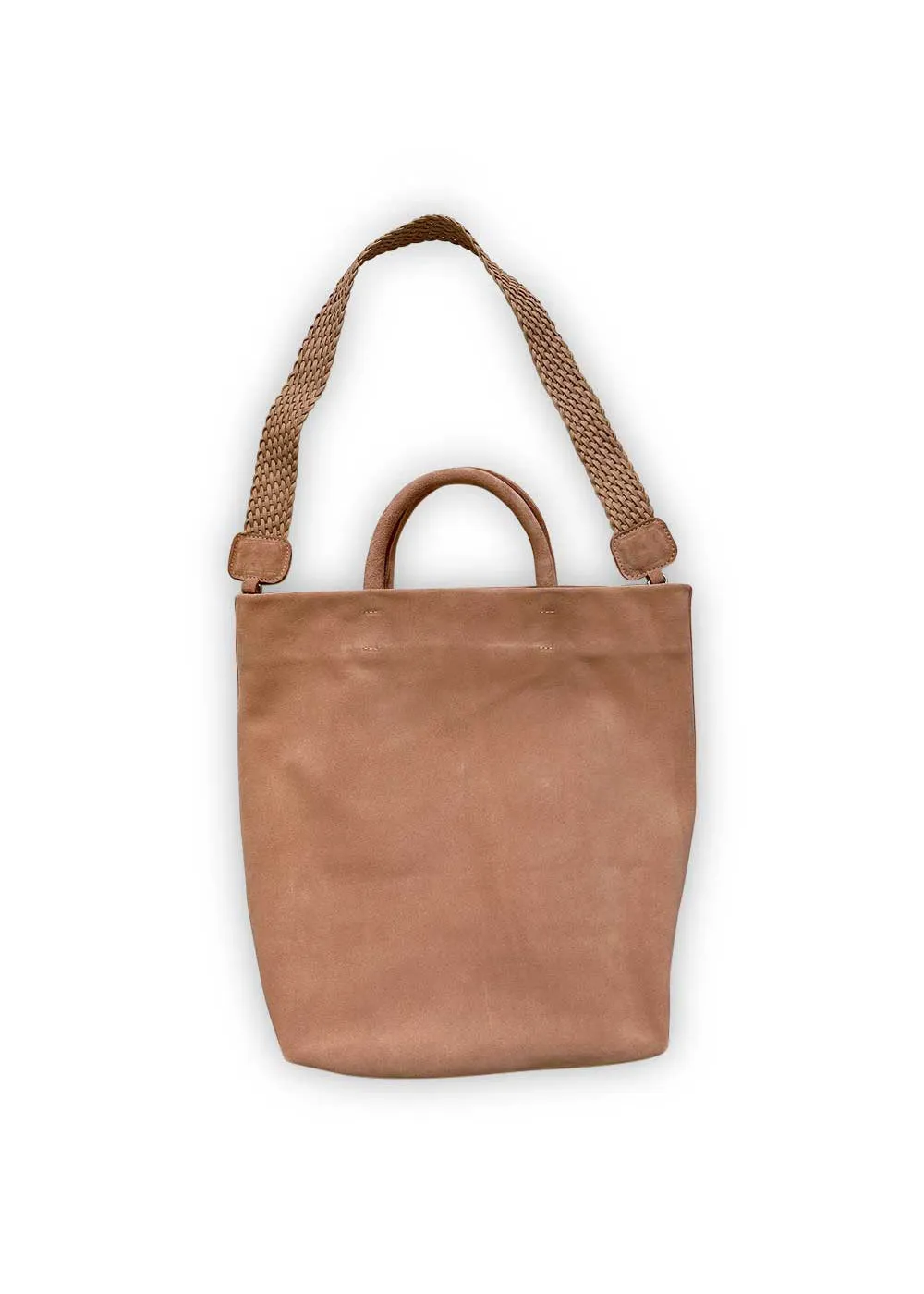 Suede Tote, Ballet Pink