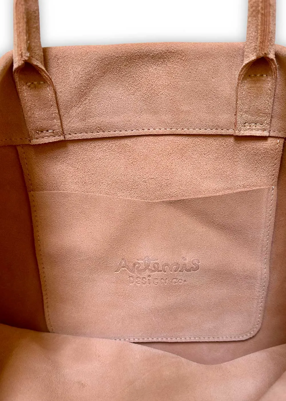 Suede Tote, Ballet Pink