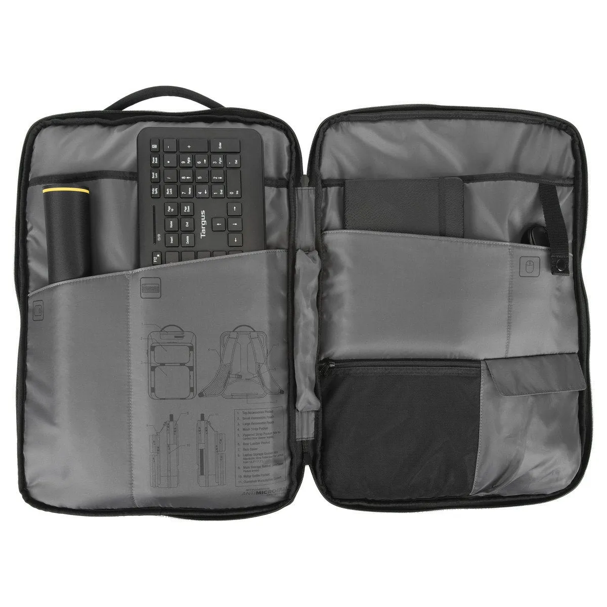 Targus 15-17.3" 2 Office Antimicrobial Backpack, Carrying Case for Notebook - TBB615GL