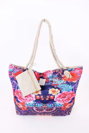 YM1190 Floral Canvas Tote Bag